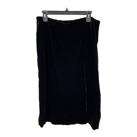 Theory Skirt Slit Pencil Skirt in Stretch Velvet brown size 14 - Picture 1 of 6